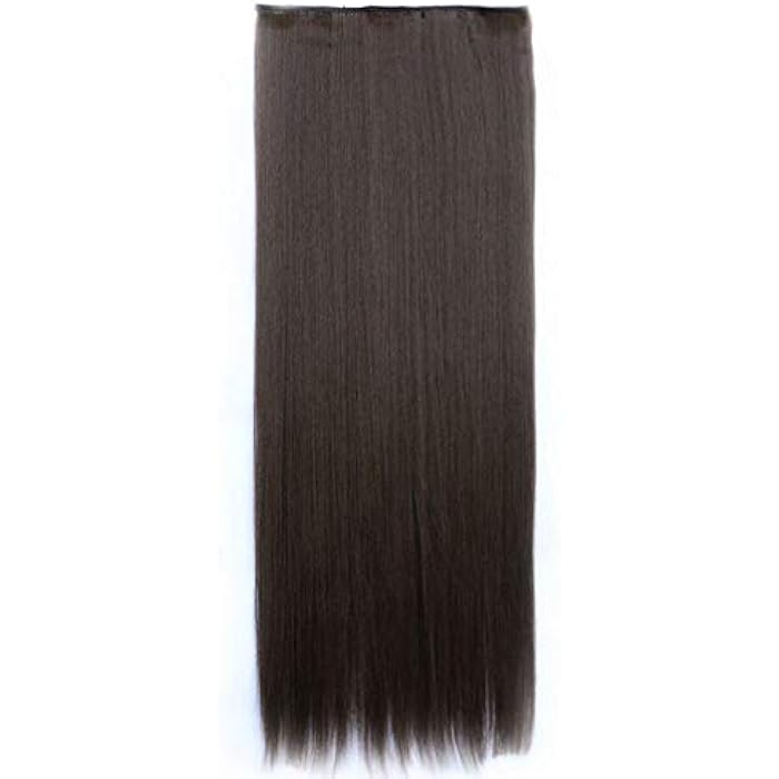 DILLARDS Long Straight Seamless Hair Extension Piece Five Clips For Women Brown - Image 5